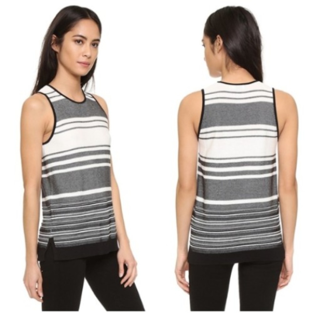 Vince | Striped Tank in Black Size S